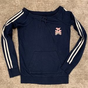 PINK VS off the shoulder Navy Sweatshirt - S